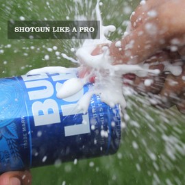 Beer Shotgun tool bottle opener keychain - 2 pack - White - beer shotgunning tool - great for parties, party favors, gift, drinking accessories