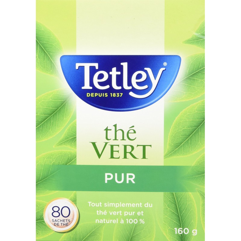 Tetley Pure Green Tea - 80 Tea Bags, 160 Grams,