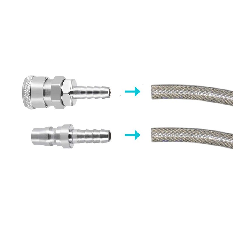 uxcell Quick Disconnect Set, 8mm Barb Hose, Air Compressor Hose