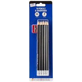 Just stationery,10 Count (Pack of 1),6346 HB Pencil with Sharpener (Pack of 10),Package May Vary