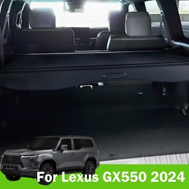 Liizoo Cargo Cover for Toyota Land Cruiser Prado LC 250 2024 2025 for Lexus GX550 Accessories Rear Trunk Cover Rear Trunk Security Cover Shielding Shade, Black