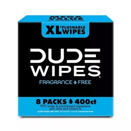 DUDE Wipes, Flushable Wipes, Extra Large and Fragrance-Free Wipes (400 ct.)
