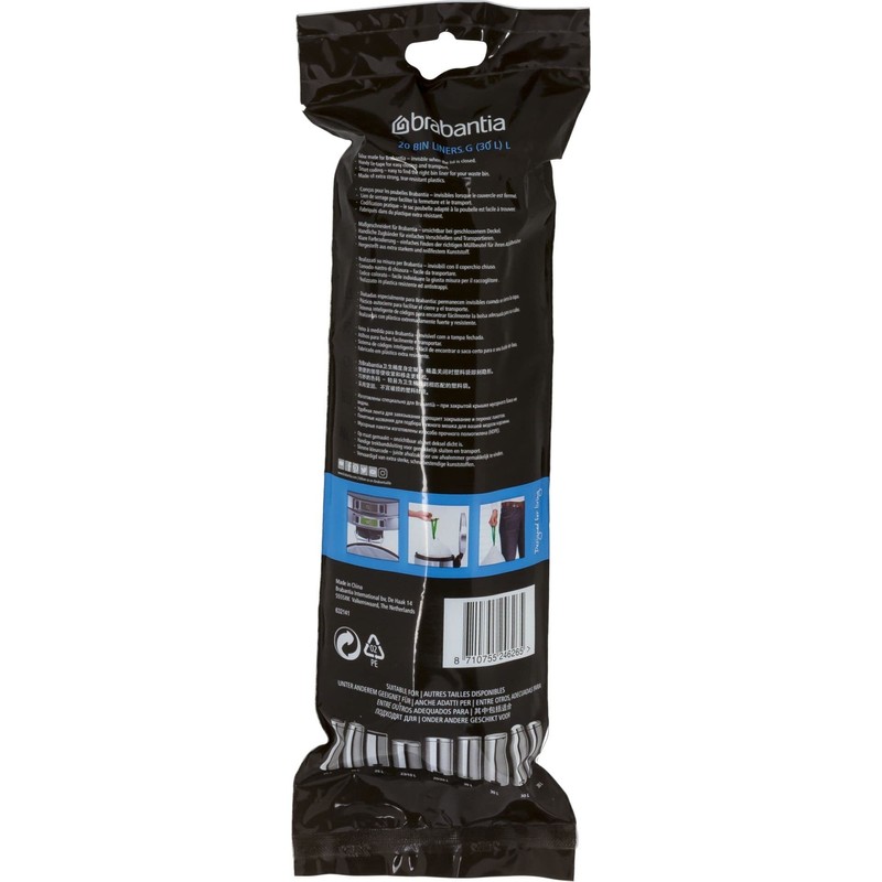 Brabantia Bin Liners G, 23-30 L, Pack of 20