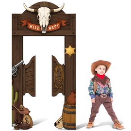71 × 35 Inches Western Cowboy Party Door Decoration Saloon Doors Party Decor Country Cowboy Door Banner for Cardboard Cutout Wild West Decorations Rustic Bar Photo Booth Props Favor
