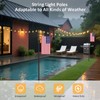 4 Pack String Light Poles 10 Ft - Patio Adjustable