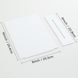 JINMURY 8x10 Inch White Acrylic Sign with Stand | 5 Pack Blank Acrylic Table Signs and Base for DIY Wedding Table Numbers, Wedding Signage, Events& Parties