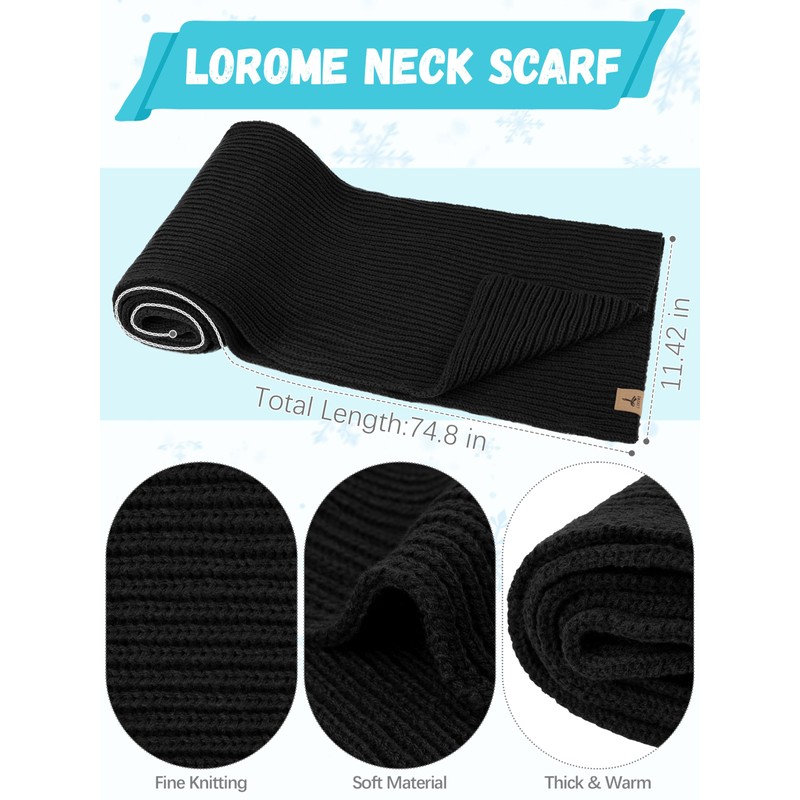 3 PCS Winter Hat Scarf Gloves Set, Soft Warm Knit