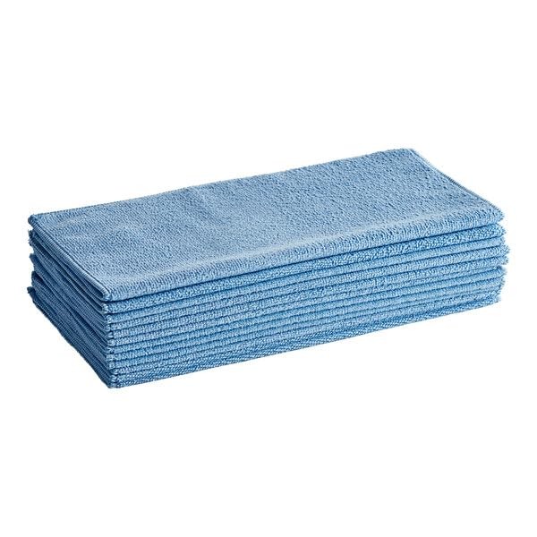 Microfiber Cleaning Cloths, 16 x 16 Inches, Blue, 290 GSM,