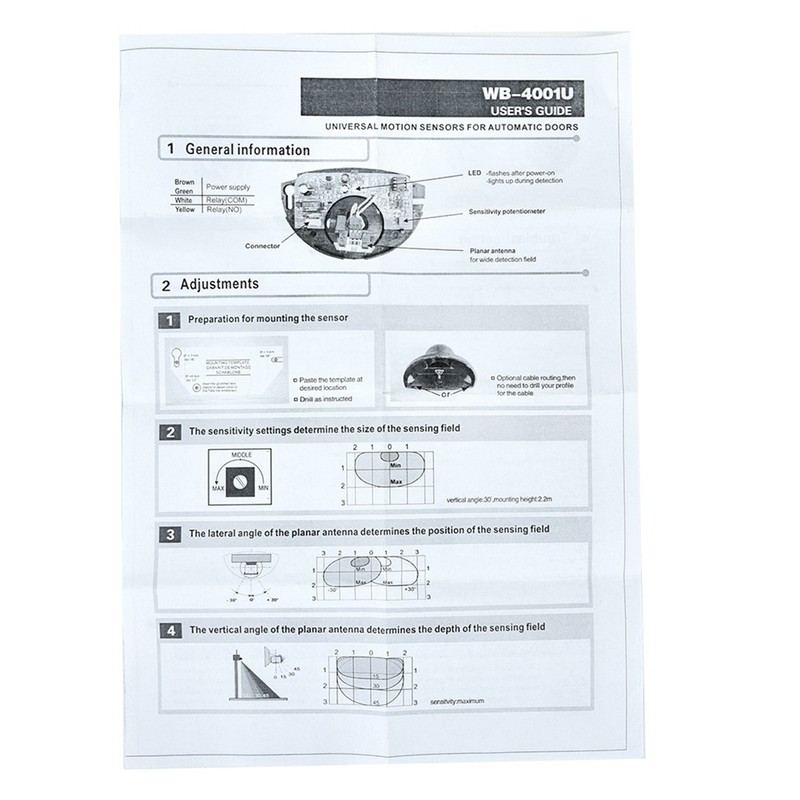 12-24V Automatic Door 24.125Ghz Microwave Motion Sensor Autodoor Sensors