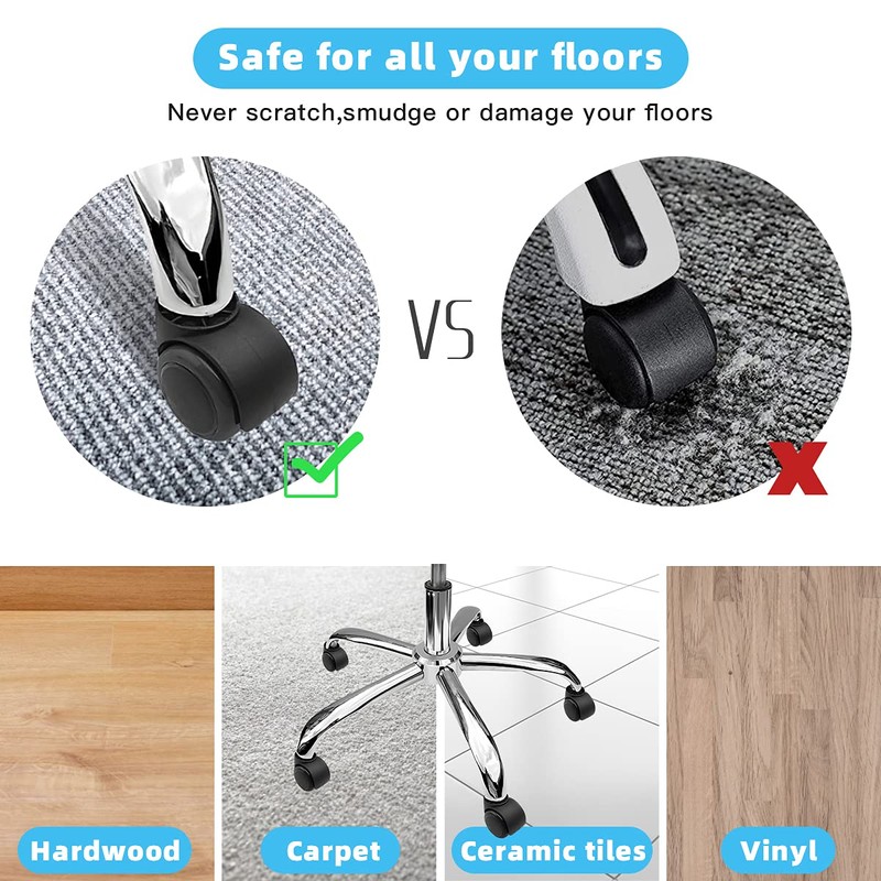 Office Chair Caster Wheels Replacement(Set of 5) for Hardwood Floors