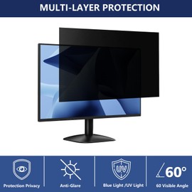 Guluto 19 inch 16:10 Computer Privacy Screen Filter for Monitor Removable Screen Privacy Shield and Anti-Glare Protector Anti-Scratch Protector Film