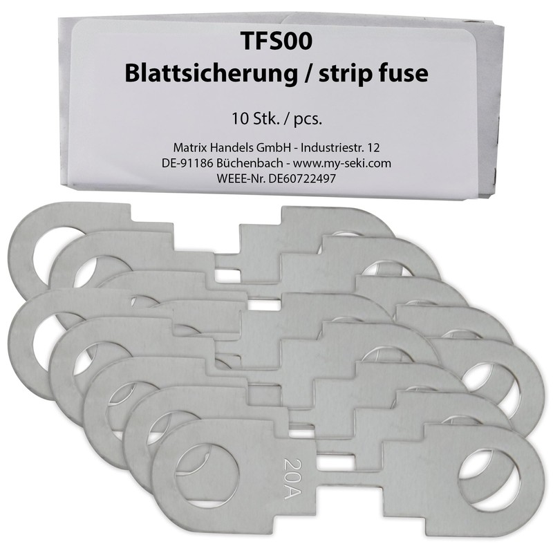 SeKi Blade Fuses 20 A; Blade Fuse Strips TFS00 up
