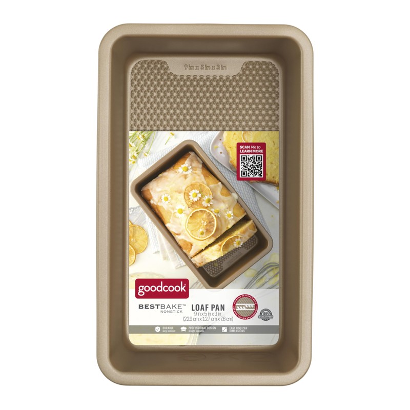 GoodCook BestBake Nonstick Textured Carbon Steel Loaf Pan, 9" x