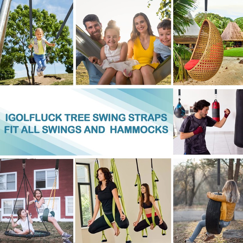 igolfluck Tree Swing Straps Hanging Kit 4FT/8FT/15FT/20FT/25FT, Extra Long Tree