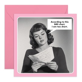 CENTRAL 23 Birthday Card for Her – BMI Chart - Gifts for Women, Girls, Mum, Sister, Besties, Aunties, Girlfriend, Wife, Friends, Colleague – Cheeky Jokes About Height - Comes with Fun Stickers