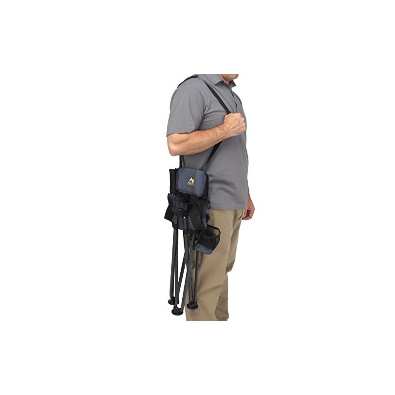 GCI Outdoor Quik-E-Seat | Portable, Folding Tripod Chair with Drink