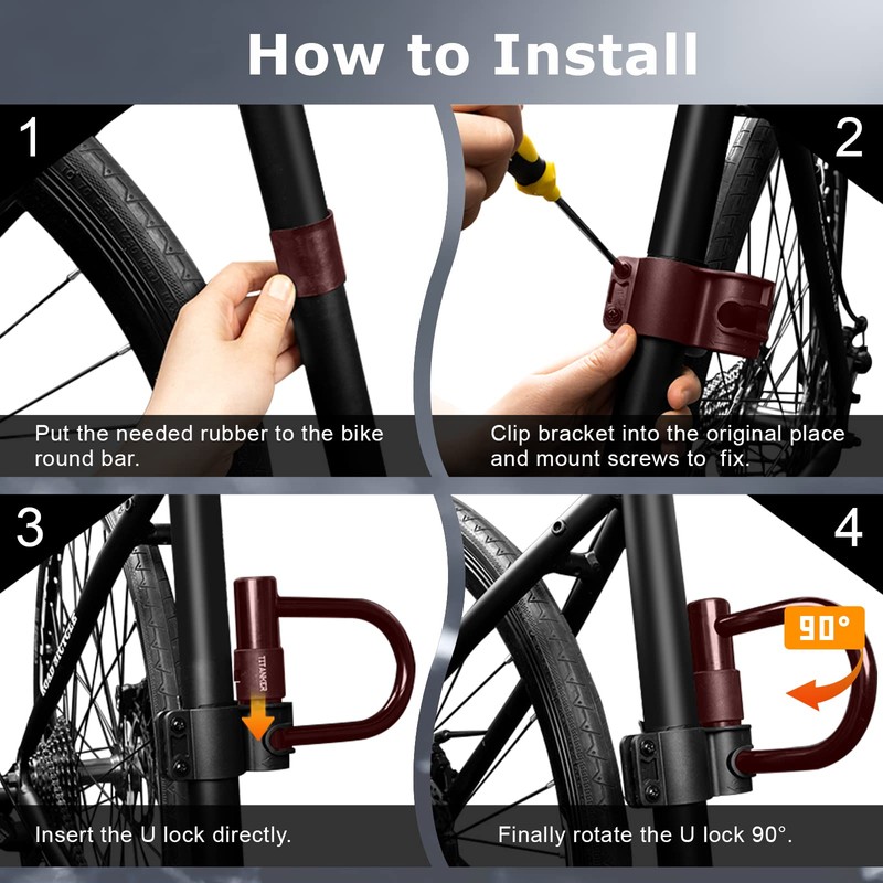 Titanker Bike Chain Lock with U Lock, 3 Feet Bicycle