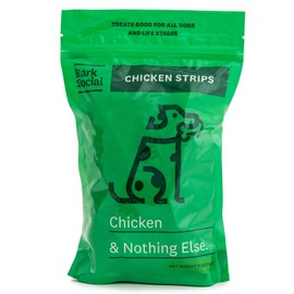 Bark Social Chicken Strip Dog Treats, Single Ingredient, Natural, Healthy, and Delicious, Made in The USA (7oz)