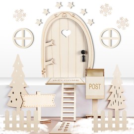 Gnome Door Set, Christmas Gnome Complete Set Door, Miniature Gnome Accessories, Christmas, Gnome Accessories, Christmas Set, Wooden Gnome House, Christmas Decoration, Fairy Door for Children, Gifts