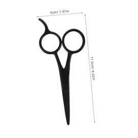 FRCOLOR 2pcs Stainless Steel Beard Shaping Scissors Set for Men Precision Eyebrow Trimming and Grooming Scissors for Facial Hair Detailing Elegant Black Design for Versatile Use