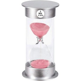 SuLiao 3 Minute Hourglass Timer Sand Clock: Unbreakable Pink Sand Watch 3 Min, Colorful Plastic Hour Glass Sandglass for Games, Classroom, Kitchen, Decoration
