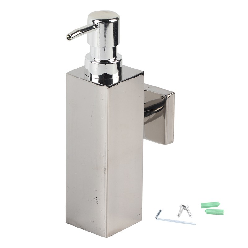 Wall Mounted Stainless Steel Square Manual Hand Liquid Soap Lotion