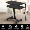 SHW Mobile Height Adjustable Laptop Rolling Cart with Height Adjustment