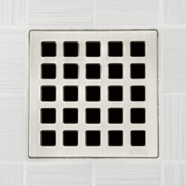 Ebbe E4803-BN 4" Unique Grate, Quadra Brushed Nickel