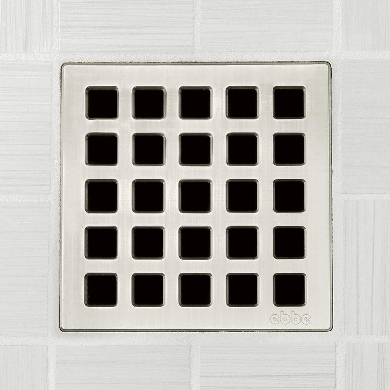 Ebbe E4803-BN 4" Unique Grate, Quadra Brushed Nickel