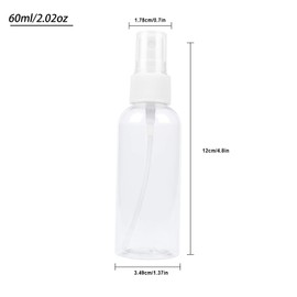 TRENDBOX Paquete de 6 botellas vacías de plástico transparente de niebla fina, 60 ml