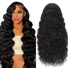 Mingirlt 30 Inch Deep Wave Lace Front Wigs Human Hair Pre Plucked 13x4 HD Transparent Lace Front Wigs Human Hair for Black Women Curly Human Hair Wig with Baby Hair Wet and Wavy Wig 200 Density