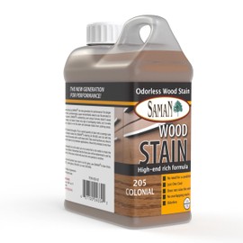 SamaN Interior Water Based Wood Stain - Natural Stain for Furniture, Moldings, Wood Paneling, Cabinets (Colonial TEW-205-32, 32 oz)
