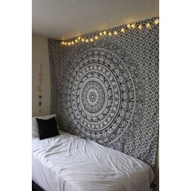 Popular Handicrafts tapestry wall hangings Black and White Hippie Mandala Tapestry wall art Collage dorm Beach Throw Bohemian Wall decor Boho Bedspread Extra Large tapestries King Size
