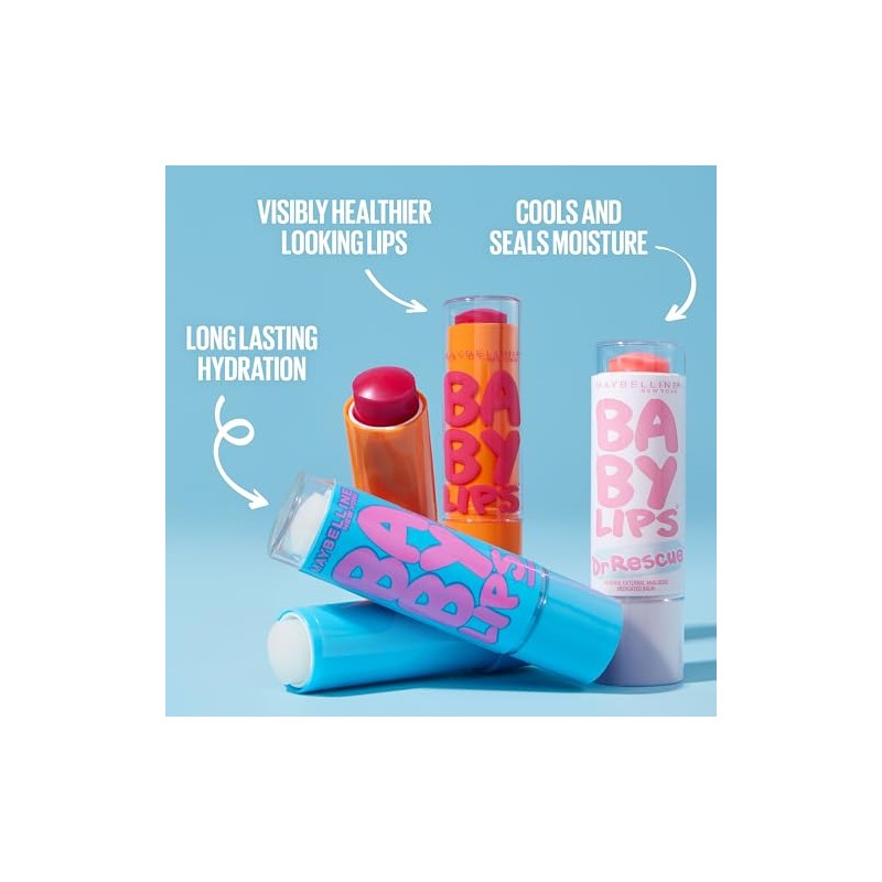 Maybelline New York Baby Lips Moisturizing Lip Balm 3-pack, Lip