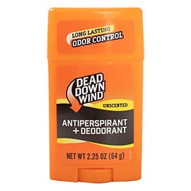 Dead Down Wind Men’s Antiperspirant Deodorant Stick | 2.25 Ounce | Unscented, Long Lasting, Chemical & Organic Odor Eliminator, Safe for Sensitive Skin | Hunting Accessories Orange 1230N
