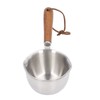 Butter Warmer Stainless Steel Wooden Handle 3 Layers Multi Purpose
