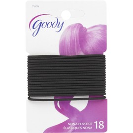 Goody Classics Hair Elastic Large Thin Black, 18 Count (Pack of 3)