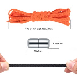 XiangJunly 8 Pairs of Elastic Shoelaces with Quick Release and Metal Closure, Bowless and No Tie, Ideal for Trainers, Running and Trainers (8 Colours) (Colour - 8), Colour-8