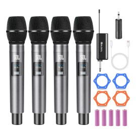 Micrófonos Inalámbricos Uhf Dinámico Recargable 4pcs