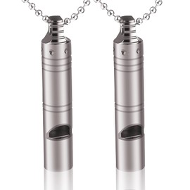 Silbato de emergencia de titanio para exteriores, collar de silbato EDC para mujeres y hombres, silbatos de señal de supervivencia con cordón para camping, senderismo, deportes y