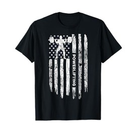 Patriotic Power Lifter Gym Funny American Flag Powerlifting T-Shirt