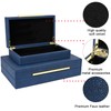 ZIKOUL Navy Blue Shagreen box Set of 2 Faux Leather