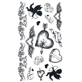 THE FANTASY hm459 Tattoo Sticker Kiss Mark Heart