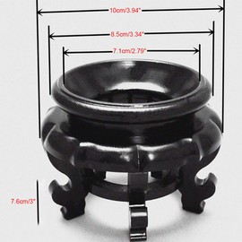 Nurnesy Ostrich Egg Display Stand Carving Ostrich Egg Tray Base Ornament for Home or Office High Stability (Black)