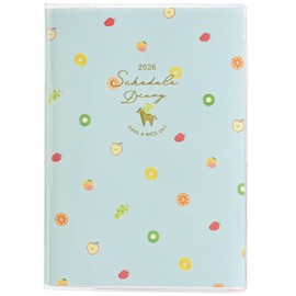 Kutsuwa Notebook, Color Index Notebook 2026 A6 Weekly, Monday Start, Fruit Blue 124SHA, Starts December 2025
