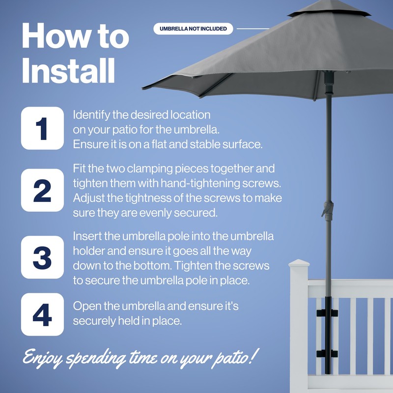 LOVE YOUR DECK Patio Umbrella Holder – Easy Installation -