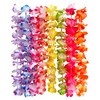 QIANTAIYING 24 Pieces Hawaiian Leis Necklace Tropical Luau Hawaii Silk