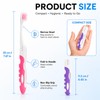 2Pcs Folding Travel Toothbrushes, Portable Mini Soft-Bristle (Pink&Purple)
