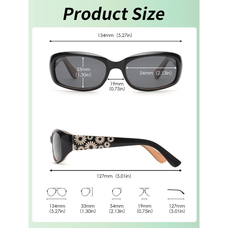 GLINDAR Polarized Sunglasses for Women Rectangular Sunglasses for Driving Fishing
