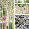 Transcosy Macrame Curtain Boho Doorway Curtains,Handmade String Backdrop Panel Hippie